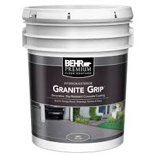 Behr 5 Gal Gray Granite Grip Interior Exterior Concrete Paint Concrete Floor Coatings Floor Coating Decorative Concrete Floors