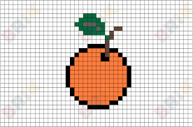 Orange Pixel Art In 2020 Tiny Cross Stitch Cross Stitch Designs Cross Stitch Fruit