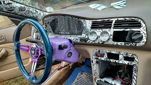 My Hydrodipped Interior In My 1994 Honda Accord Widebody Show Car Honda Accord Steering Wheel Cover Honda