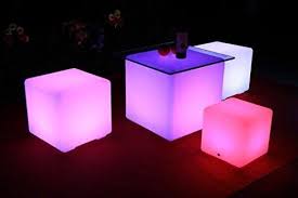 Led Rechargeable Light Up Furniture Indoor Outdoor Use Waterproof With Remote By Playlearn 40cm Cube Led Decor Rechargeable Light Bar Furniture