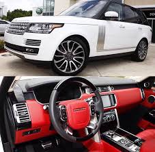 White Range Rover With Red Interior Luxury Cars Range Rover Range Rover White Luxury Car Interior