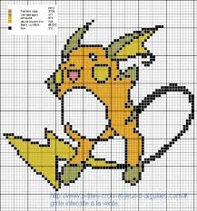 Le Pokemon Raichu En Grille Gratuite Le Blog De 7 A La Maison Point De Croix Tricot Grilles Gratuites Pixel Art Pokemon Point De Croix Pokemon Pixel Art Tete De Mort
