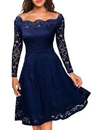 Amazon Com Missmay Women S Vintage Floral Lace Long Sleeve Boat Neck Cocktail Party Swing Dress C Lace White Dress Party Dress Long Sleeve Lace Party Dresses