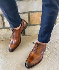 Formal Men S Brown Color Wing Tip Stylish Leather Shoes Leather Formal Shoes Brown Leather Shoes Leather Dress Shoes
