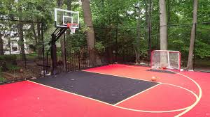 30x40 Basketball Hockey Court Duracourt By Snapsports Installed On A Concrete Pad Basketball Court Backyard Backyard Basketball Backyard