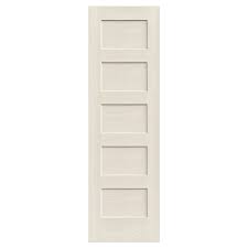 32 In X 80 In Primed Mdf 5 Panel Equal Shaker Interior Slab Door Interior Closet Doors Wood Doors Double Doors Interior
