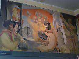 One Of The Famous San Francisco Post Office Rincon Annex Murals Funded By The Wpa By Left Wing Artist Anton Refregier T Sf Art Arts And Entertainment Artist