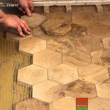 Fitting Hexagon Wood Tiles Floors Hexagon Parquet Floor End Grain Flooring Wood Block Flooring Wood Tile Floors
