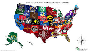 Largest Universities In Each State Per Enrollment Colleges In Utah College College Logo