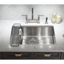 Kohler Strive Undermount Stainless Steel 29 In Single Bowl Kitchen Sink Kit With Sink Rack K 5409 Na The Home Depot Single Bowl Kitchen Sink Single Sink Kitchen Sink