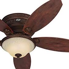 Hunter Fan 52 Quot Low Profile Tuscan Gold Finish Ceiling Fan With Italian Amber Scavo Glass Light Kit Certified Gold Ceiling Fan Ceiling Fan Glass Lighting