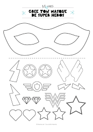 Kit Masque De Super Heros Idee Cadeau Fete Des Meres Original Coloriage Masque Les Super Heros