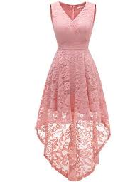 Dressystar Women S Sleeveless Hi Lo Lace Bridesmaid Dress Cocktail Party Dress At Amazon Women S Clothing Sto Cocktail Dress Party Classy Dress Lace Pink Dress