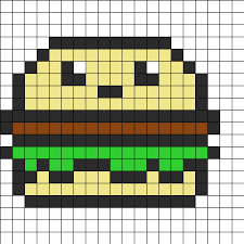 Cute Hamburger Kandi Pattern Pixel Art Pattern Fuse Bead Patterns Perler Bead Patterns