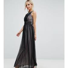 Little Mistress Petite Embellished Top Dotty Mesh Maxi Dress 43 Liked On Polyvore Featuring Dr Petite Cocktail Dresses Ruched Maxi Dress Petite Maxi Dress