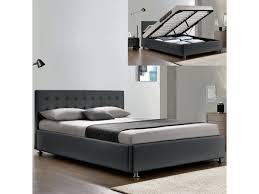 Lit Adulte Complet Sommier Relevable Tete De Lit Cadre De Lit Capitole Gris 160x200 Vente De Lit Adulte Conforama