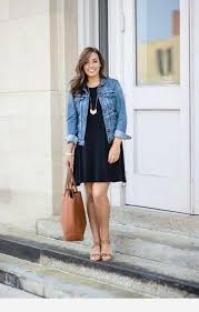 Black Dress Denim Jacket Navy Dress Outfits How To Wear Denim Jacket Swing Dresses Outfit