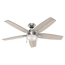 Hunter Antero 54 In Led Indoor Brushed Nickel Ceiling Fan With Light 139 Home Depot Ceiling Fan With Light Fan Light Brushed Nickel Ceiling Fan