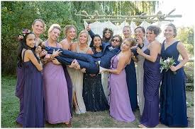 Blue And Purple Outdoor Wedding Purple Outdoor Weddings Purple Bridesmaids Purple Bridesmaid Dresses
