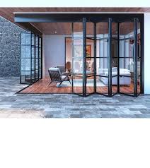 Custom Steel Grid Accordion Bi Fold Glass Door A38 Abby Iron Doors A38 Abby Accordion Exterior Doors With Glass Glass Doors Patio Folding Glass Doors