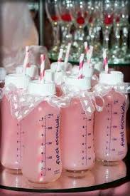 Baby Shower Drink Ideas Baby Bottles In The Color Of The Baby S Gender Baby Shower Fun Star Baby Showers Baby Shower Themes