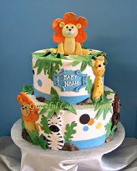 Jungle Safari Baby Shower Cake Safari Baby Shower Cake Baby Shower Cakes For Boys Baby Shower Cakes