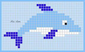 Epingle Par Lisapc Sur Pixel Art Pixel Art Dauphin Point De Croix Mer Pixel Art Animaux Facile