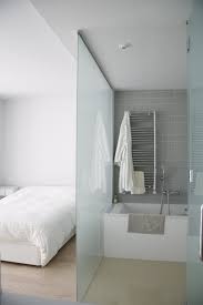 Frosted Glass Divider Between Bedroom Bathroom Bedroom With Bath Loft Bathroom Open Bathroom