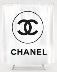 Chanel Shower Curtain Google Search Chanel Room Chanel Decor White Shower Curtain