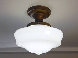 Vintage Schoolhouse Ceiling Light Fixture With Pull Chain Sold Ceiling Light Fixtures Ceiling Lights Light Fixtures