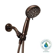 Moen Banbury 5 Spray 4 In Single Wall Mount Handheld Shower Head In Mediterranean Bronze 23046brb Hand Shower Shower Heads Banbury