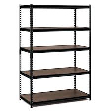 Edsal 72 In H X 48 In W X 24 In D 5 Shelf Steel Commercial Shelving Unit In Black Ur 245wgb Commercial Shelving Steel Shelving Unit Garage Shelving Units