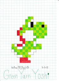 This Is A Drawing Of A Green Yarn Yoshi From Yoshi 39 S Woolly World In 8 Bit Style Green Yarn Yoshi Is One Of The Many Perler Bead Mario Yoshi Yoshi Drawing