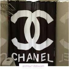 Black Chanel Shower Curtain Chanel Decor Curtains Chanel