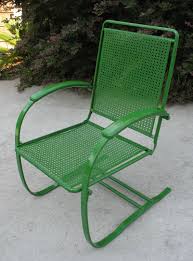 1930s Howell Cane Bouncer Metal Lawn Chairs Painted Metal Chairs Vintage Metal Chairs