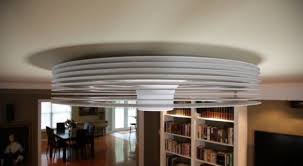 The Exhale Fan As Seen As Seen From The Side With The Spinning Discs Creating The Airflow Bladeless Ceiling Fan Ceiling Fan Traditional Ceiling Fans