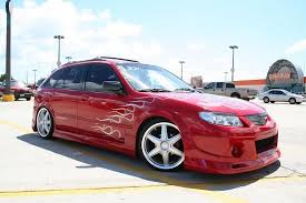 Lowered Red P5 Mazda Mazda Protege Mazda 3 Speed
