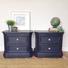 Vintage Decor And Distressed Furniture In Sparta Township Nj Vintage Hip Decor Black Painted Furniture Blue Nightstands Refinished Bedroom Furniture