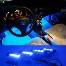 4 3 Led 12v Car Auto Interior Atmosphere Lights Decoration Lamp Blue Sales Online Blue Tomtop Car Interior Car Interior Decor Car Led