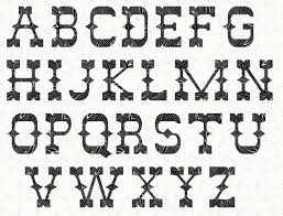 Printable Alphabet Western Font Template Pattern In Pdf For Immediate Download Lettering Alphabet Lettering Alphabet Fonts Western Font