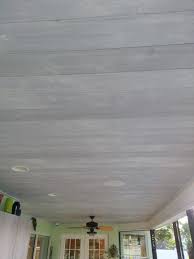 Remodelaholic How To Whitewash A Plank Wall And Ceiling Painted Wood Ceiling Painting Wood Paneling Plank Walls