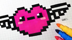 Handmade Pixel Art How To Draw Kawaii Heart With Wings Pixelart Kawaii Dibujos En Cuadricula Arte Pixeles Minecraft Dibujos Pixelados