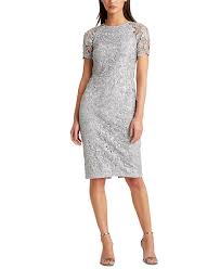 Lauren Ralph Lauren Floral Lace Dress Reviews Dresses Women Macy S In 2020 Gray Cocktail Dress Lace Dress Womens Dresses