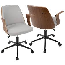 Lumisource Verdana Walnut And Grey Office Chair Oc Vrdna Wl Gy The Home Depot Mid Century Modern Office Chair Modern Office Chair Wood Office Chair