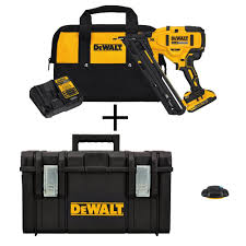 Dewalt 20 Volt Max 15 Gauge Lithium Ion Cordless Brad Nailer Kit W Bonus 22 In Large Tool Box Bluetooth Tag Tool Box Installing Hardwood Floors Milwaukee Tools