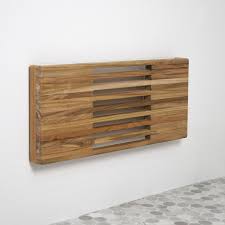 24 Wall Mount Fold Down Teak Shower Bench With Slot Openings Teak Shower Bench Teak Shower Shower Bench