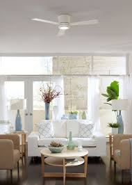 The 52 Clarity Fan By Monte Carlo Has An Industrial Look In A Clean Rubberized White Finish Well Suited White Ceiling Fan Ceiling Fan Flush Mount Ceiling Fan