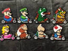 Mario Kart Perler Beads Mario Luigi Peach Donkey Kong Etsy Perler Bead Mario Perler Bead Patterns Easy Perler Bead Patterns