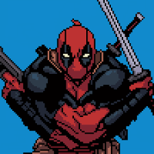 Deadpool Pixel Art By Pxlflx Deviantart Com On Deviantart Point De Croix Croix