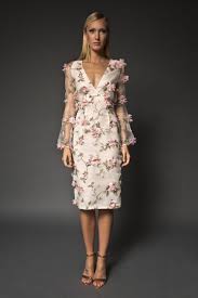 3d Floral Deep V Neck Knee Length Cocktail Dress The Moskavina Dress Is A Beautiful 3d Floral Embelished Dress Embelished Dress Little White Dresses Dresses